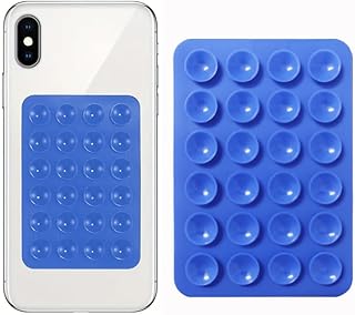 Ventosa fixa de silicone para celular, 24 ventosas de silicone, suporte para celular multifuncional, azul