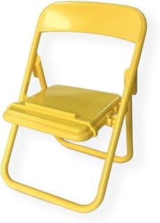 Suporte de telefone para minicadeira, criativo, fofo, projetado para cadeira, dobrável, suporte para celular (amarelo)
