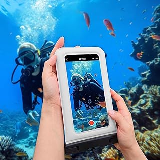 Capa de telefone flutuante universal à prova d'água, com cordão transversal, bolsa para celular IP68 à prova d'água, acessórios de praia para iPhone 16 15 14 13 Pro Max, 1 pacote - Sand Dollar-7 ″