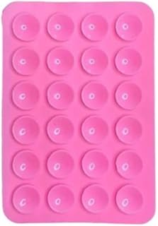 Suporte de Silicone Ventosas para Celular – Fixação em Espelhos e Superfícies Lisas Rosa Claro