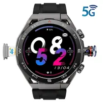 Relógio inteligente Wearfit HW18 Chip 5G 64GB Câmera rotativa Celular de Pulso Wifi Smartwatch redondo com sistema Android integrado PlayStore
