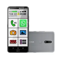Celular Idoso Nokia NK015 2.4 64GB Cinza 4g Capa + Fone Brinde