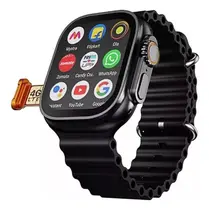 Relogio Smart Watch Ultra Preto 3 5g Original AI Amoled Serie 10 Camera Chip Celular de Pulso Unissex