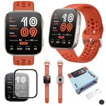 Relógio Smartwatch Amazfit Bip 6 Gps Mapas Com Película Red Vermelho