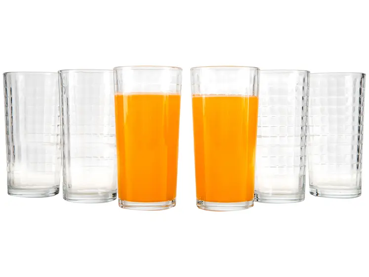 Jogo de Copos de Vidro 255ml 6 Peças Haus Concept Waffle