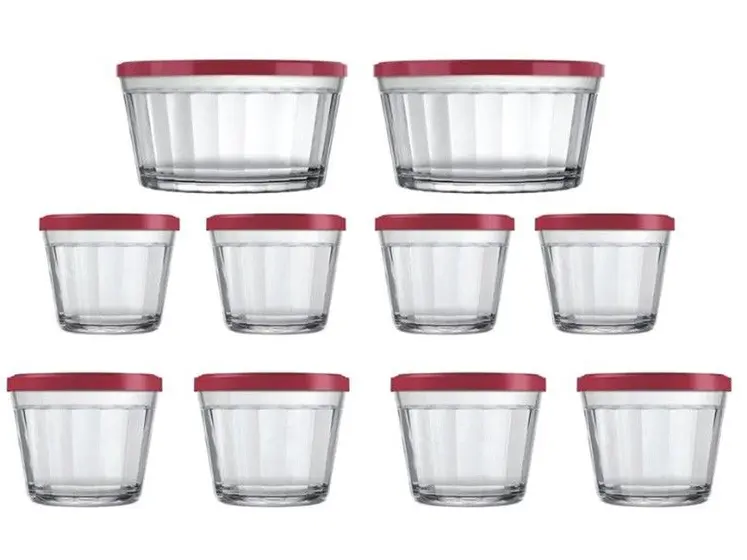 Conjunto de Tigelas de Vidro 10 Peças Copo Americano Tigela Americano
