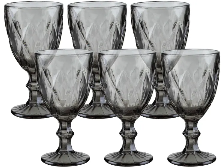 Jogo de Taças para Bebidas de Vidro 330ml 6 Peças Haus Diamond Empire