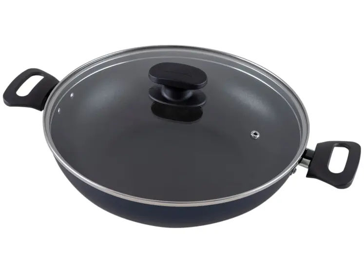 Panela Wok Antiaderente Tramontina de Alumínio - Ravena Azul 28cm