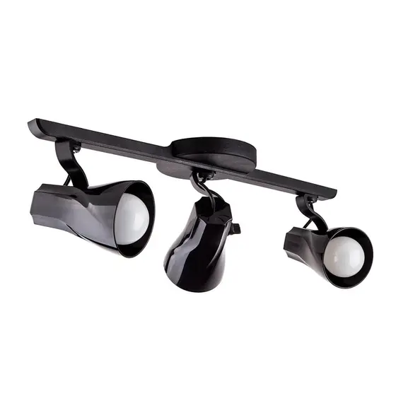 Luminária de Teto Spot Trilho Triplo Direcionável Octa 3 Lâmpadas Praia Litoral E27 Bivolt - GQE