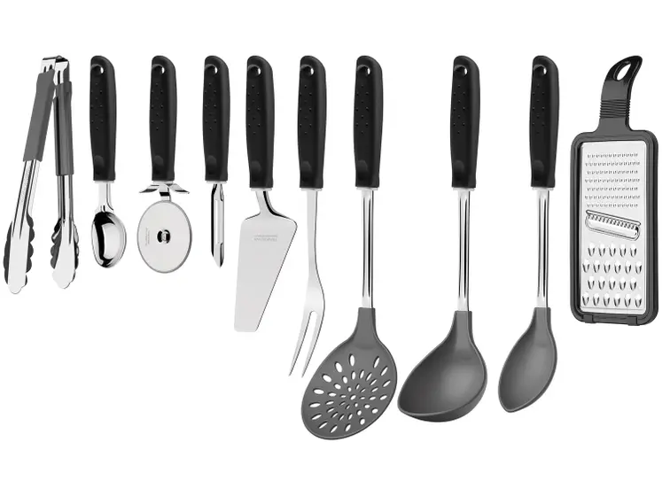 Conjunto de Utensílios Inox Tramontina Utilitá 10 Peças
