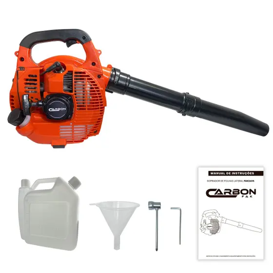 Soprador a Gasolina Assoprador de Folhas e Resíduos Lateral Portátil Leve e Potente 26cc 0,9HP Carbon Fak