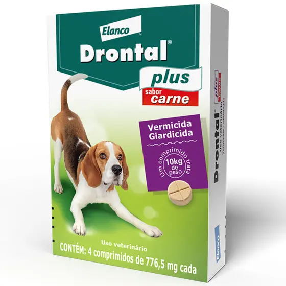 Vermifugo Para Caes Drontal Plus 10KG 4 Comprimidos - Bayer