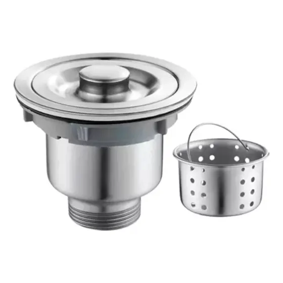 Válvula Pia Cozinha 4 ½ Inox 304 Com Cesto Removível Ralo Brinovar