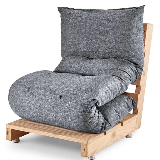 Futon Dobrável de Espuma Solteiro Grafite - Emcompre - BF Colchões