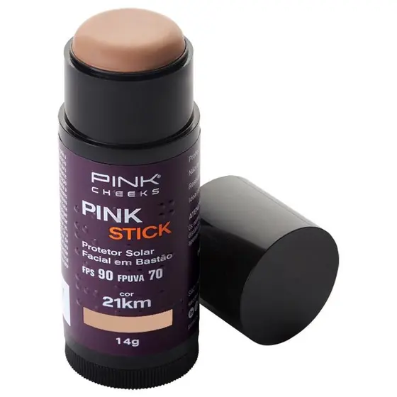 Protetor Solar Facial Com Cor Pink Stick FPS90 - Pink Cheeks