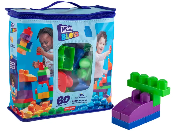 Blocos de Montar Mega Bloks Bolsa de Construção - Mattel 60 Peças