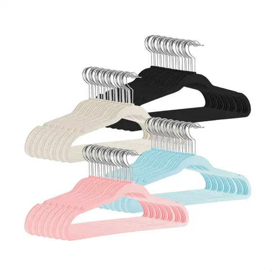 Kit 40 Cabide Infantil Veludo Slim antideslizante Ultrafino - KONTUZ HOME