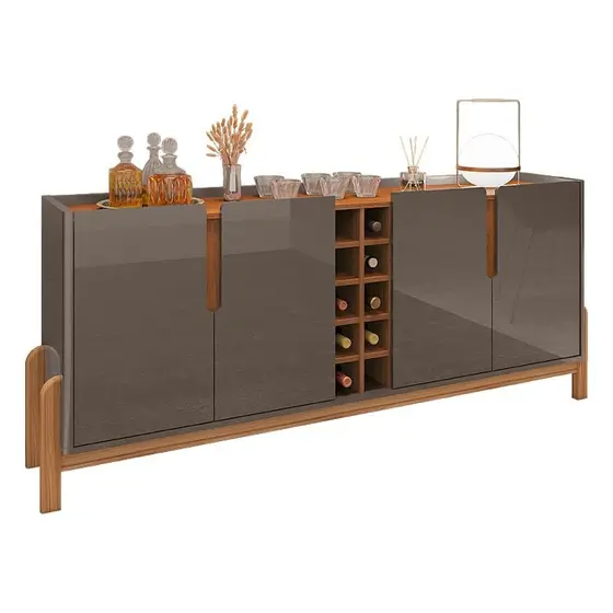Aparador Buffet Sala Lizz 190cm com Pés de Madeira Maciça - Casa D