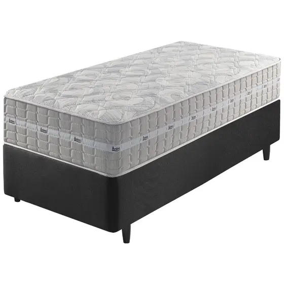 Cama Box Solteiro Preto + Colchão Molas Ensacadas Alabama 88x188x61cm - Zidi