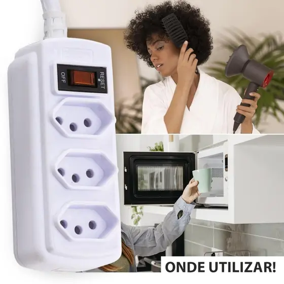 Filtro de Linha 3 Tomadas 1,5m 20a Branco Force Line