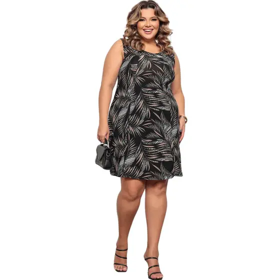 Vestido Plus Size Feminino Versátil Liganete Barato - Felicity