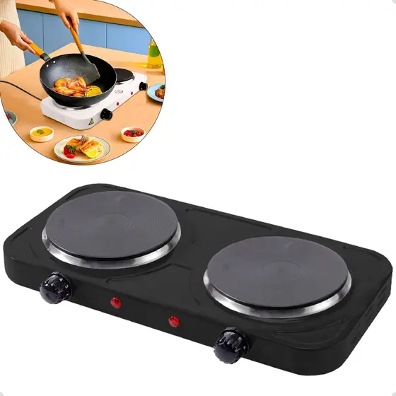 Fogão Cooktop Portátil Elétrico 2 Bocas 2000w Chapa Linha Premium - HOME GOODS