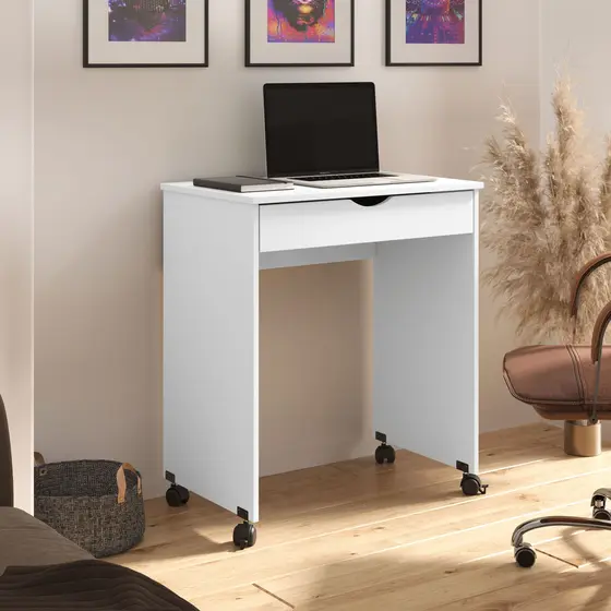 Mesa de Computador Veronica 1 gaveta e rodinha cores - Comprar Moveis em Casa - Comprar Móveis em Casa