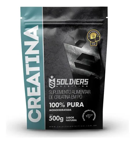 Creatina Monohidratada 600g Soldiers Nutrition 100% Pura Importada Performance Músculo Treino