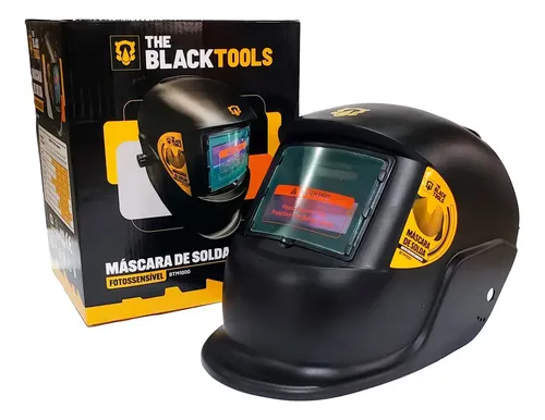 Máscara De Solda Escurecimento Automatico Profissional Cor Preto Liso The Black Tools