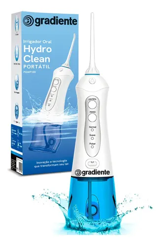 Irrigador Oral Gradiente Portatil Portable Bivolt 300ml Recarregável Limpeza Bucal Saúde Cor Branco 127v/220v