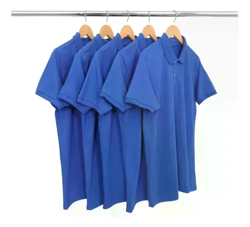 Kit 5 Camisas Polo Piquet Camiseta Masculina Básica Lisa