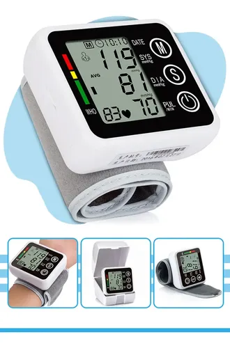 Medidor De Pressão Digital De Pulso Com Voz Em Português Estojo Premium Display Lcd Memória De Medições Tensiômetro Automático Oscilométrico Portátil Yin Yang Uso Com Pilhas Aaa Cabo Usb