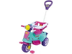 Triciclo Infantil Com Haste E Barra De ProteÇÃo Avespa Pink - Maral