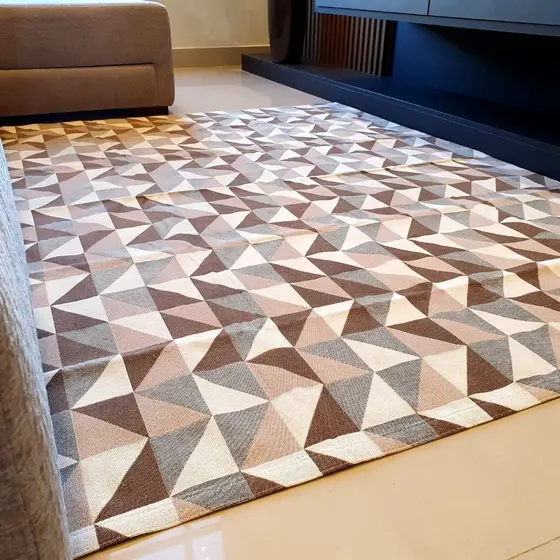 tapete sala quarto geometrico com antiderrapante 2,00x1,50 - bello lar decorações