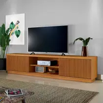 Rack Ripado para TV até 75 Polegadas 100% MDF 180cm 2 Portas Logan - Mavaular