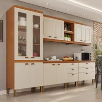Cozinha Completa Modulada Positano 100 MDF Premium com 2 Balcões Independentes 10 Portas e 6 Gavetas - MH Móveis