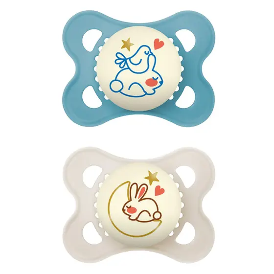 Kit com 2 Chupetas Night Mam 0-6m Tam1 Azul CH22221