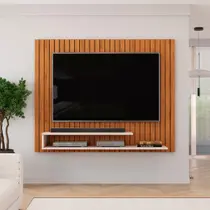 Painel para Tv até 55 Polegadas com Nichos DJ Móveis Ripe Freijó Off White - DJ MOVEIS