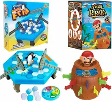 Kit Jogo Pula Pirata Barril + Jogo Pinguim Quebra Gelo - ART BRINK