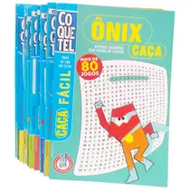 Kit 10 Livros de Passatempos Coquetel Ônix Caça Palavras