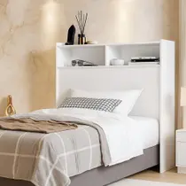 Cabeceira Para Cama Box de Solteiro 0,90 Melissa com Nichos e prateleiras Moderna compacta - Mini Me Artigos