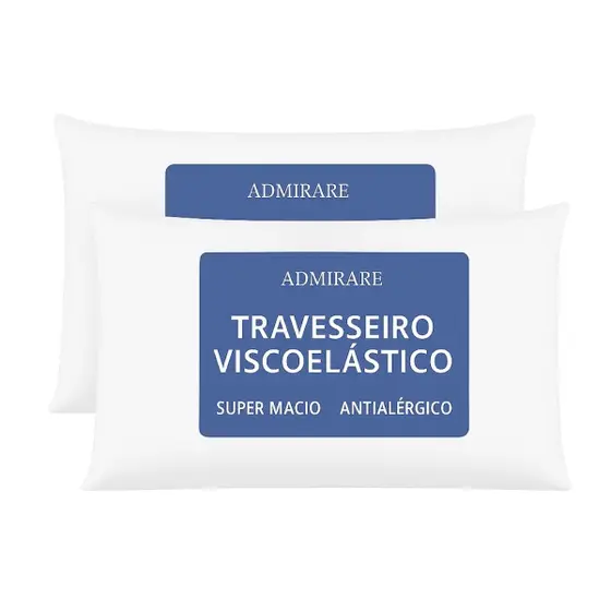 Kit 2 Travesseiros Nasa Antialérgico Super Macio - Admirare