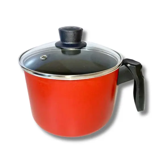 Caneco Fervedor 16 Cm Antiaderente Teflon Com Tampa De Vidro - Marcolar
