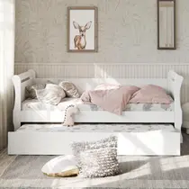 Cama babá solteiro infantil com auxiliar mdf branco - FRAMAR