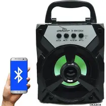 Caixa de som bluetooth e Pen Drive Portátil Usb Radio Fm - OKABOX
