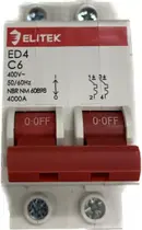 Disjuntor Bipolar Duplo 06a, 10a, 16a,20a, 25a, 32a,40a, 50a, 63a, 70a, 80a, 100a, 125a - ELITEK