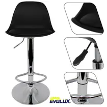 Banqueta Eiffel Preto Design Banco Moderno e Conforto para Ambientes Sofisticados Adicione Estilo e Versatilidade ao Seu Espaço - LinhaEvolux