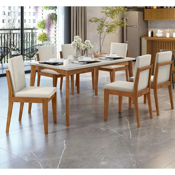 Conjunto Mesa Monalisa Com 6 Cadeiras Lady Nesher