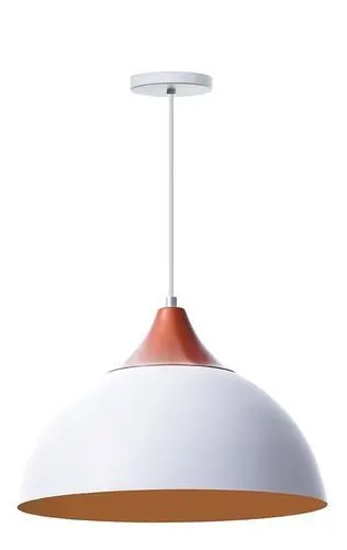 Lustre Pendente Meia Lua 40cm Com Chapéu Alumínio Decorações - IDEALLUME