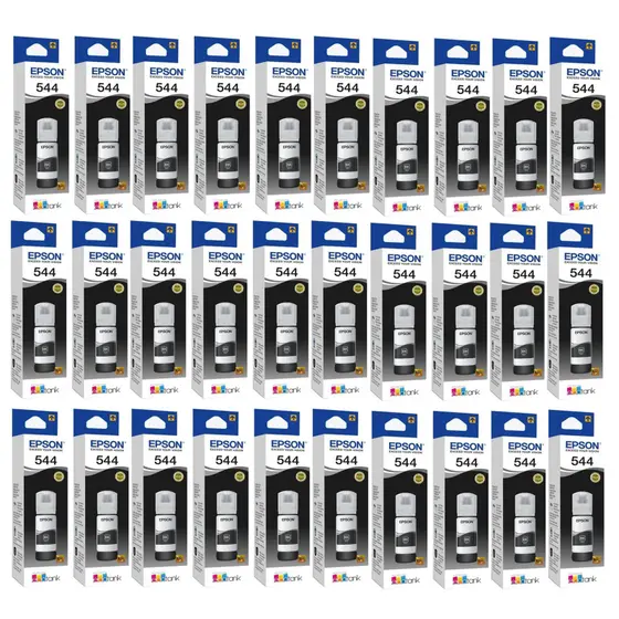 Kit 30 Refil Tinta Original Para T544 L3110 L3150 L3250 Preto